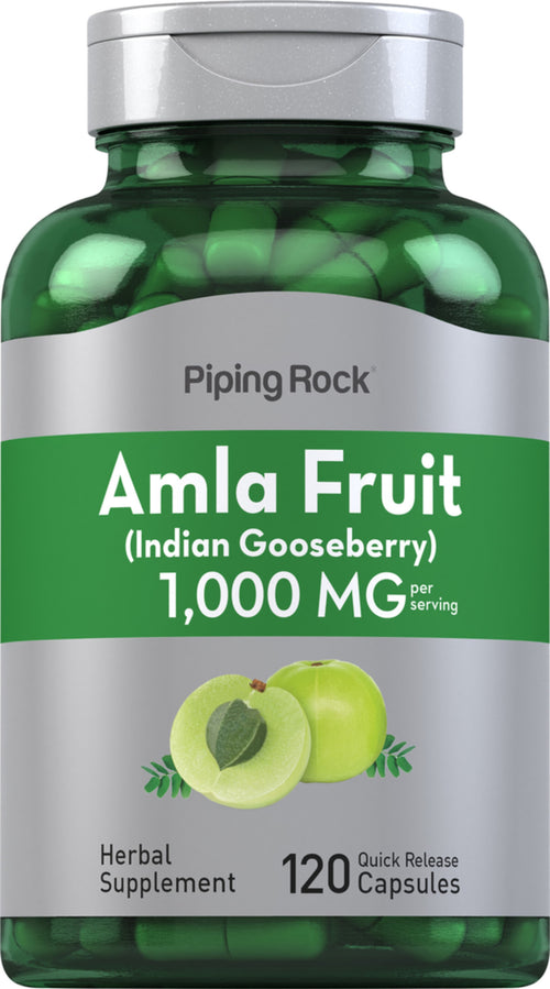 Amla-frugt (indisk stikkelsbær) 1,000 mg (pr. dosering) 120 Kapsler for hurtig frigivelse     