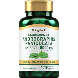 Andrographis Paniculata-ekstrakt 8000 mg 120 Kapsler for hurtig frigivelse     