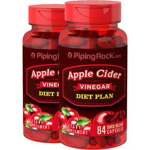 Apple Cider Vinegar Diet Plan, 84 Quick Release Capsules, 2  Bottles