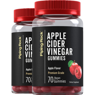Apple Cider Vinegar (Natural Apple), 70 Vegan Gummies, 2  Bottles