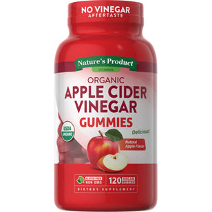 Apple Cider Vinegar (Organic) (Natural Apple), 120 Vegan Gummies