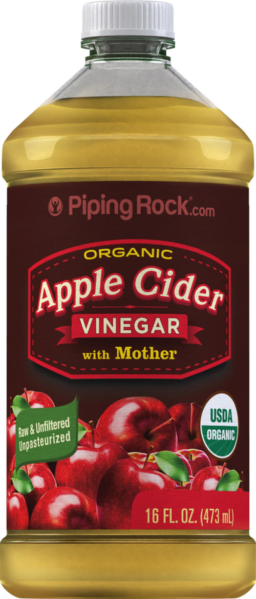 Ocet jabłkowy o mocnym działaniu z „matką” (Organiczna) 16 Uncje sześcienne 473 ml Butelka    