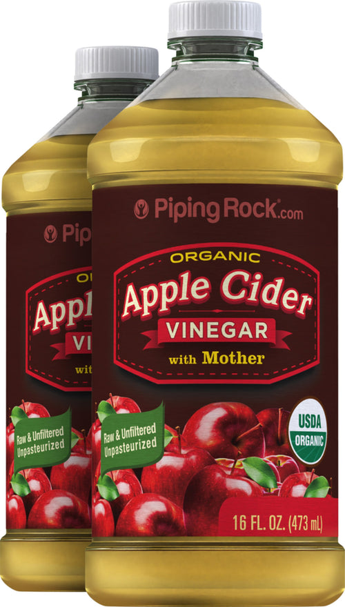 Apple Cider Vinegar w/Mother (Organic), 16 fl oz (473 mL) Bottles, 2  Bottles