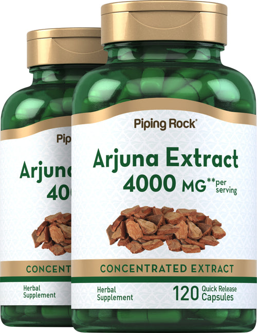 Arjuna Standardized Extract, 4000 mg (per serving), 120 Quick Release Capsules, 2  Bottles