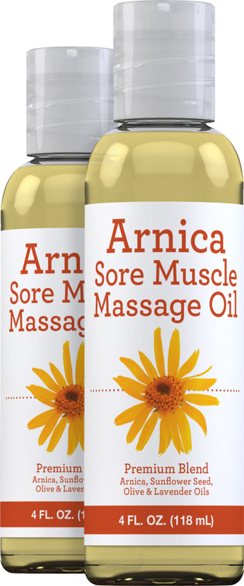 Huile de massage à 'Arnica,  4 onces liquides 118 ml Bouteille 2 Bouteilles