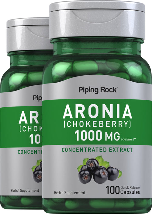 Aronia (aronia),  1000 mg 100 Gélules à libération rapide 2 Bouteilles