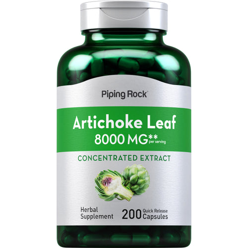 Extrato concentrado de folha de alcachofra 8000 mg (por dose) 200 Cápsulas de Rápida Absorção     
