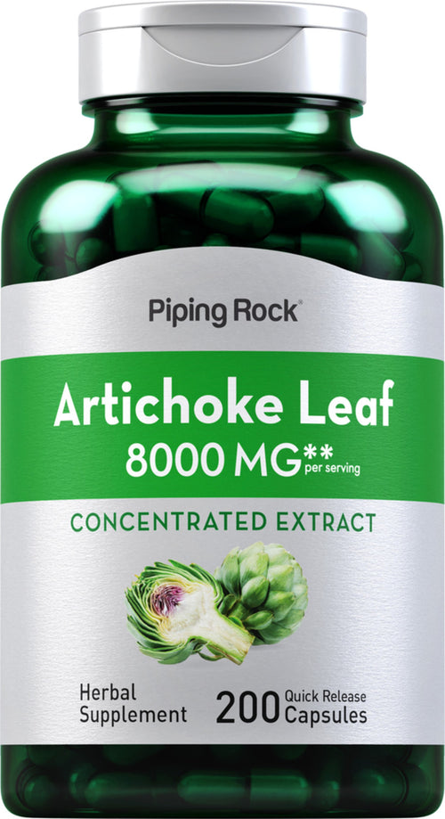 Koncentreret ekstrakt fra artiskokblad 8000 mg (pr. dosering) 200 Kapsler for hurtig frigivelse     