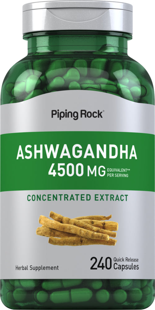 Ashwagandha 4500 mg (por porción) 240 Cápsulas de liberación rápida     