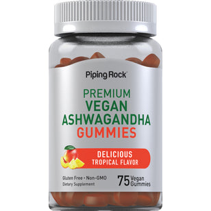 Bonbons gélifiés avec ashwagandha (fruits tropicaux délicieux) 75 Gommes végans      