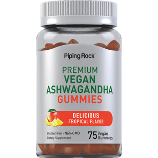 Ashwagandha Gummibärchen (Köstlicher natürliches Tropenaroma) 75 Vegane Gummibärchen