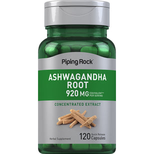 Racine d'Ashwagandha(Withania somnifera),  920 mg (par portion) 120 Gélules à libération rapide
