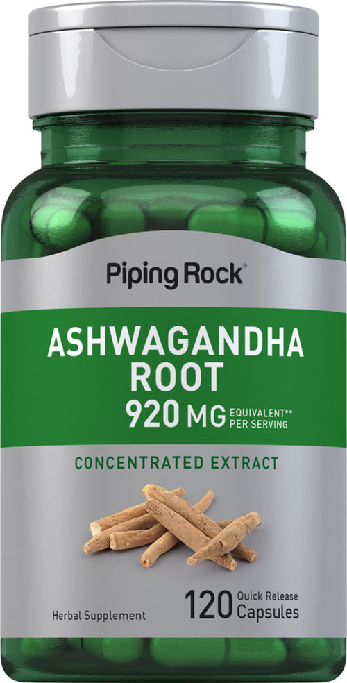Racine d'Ashwagandha(Withania somnifera),  920 mg (par portion) 120 Gélules à libération rapide