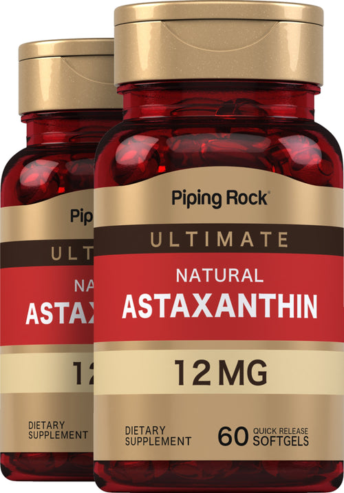 Astaxanthine,  12 mg 60 Capsules molles à libération rapide 2 Bouteilles