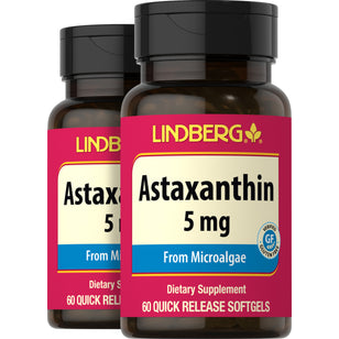 Astaxanthine,  5 mg 60 Capsules molles à libération rapide 2 Bouteilles
