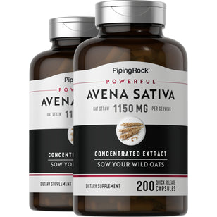 Avena Sativa pour Homme - Endurance Super Puissant,  1150 mg (par portion) 200 Gélules à libération rapide 2 Bouteilles