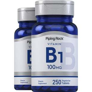 B-1 (tiamina) 100 mg 250 Tabletas 2 Botellas/Frascos
