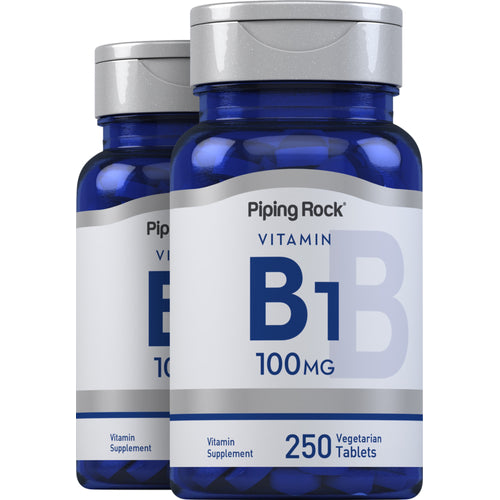 B-1 (Thiamin), 100 mg, 250 Vegetarian Tablets, 2  Bottles
