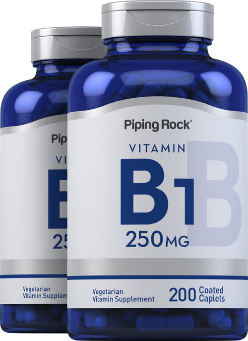 B-1 (Thiamin), 250 mg, 200 Coated Caplets, 2  Bottles