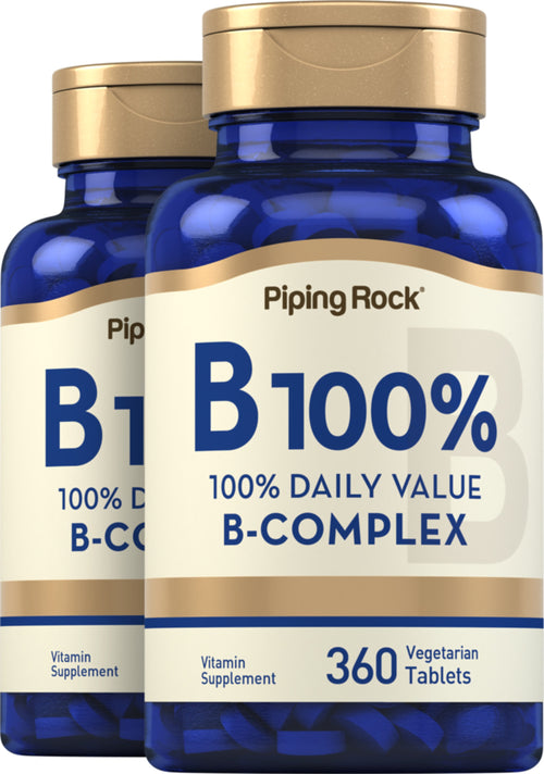 Complexe B Vitamine B-100,  360 Comprimés végétaux 2 Bouteilles