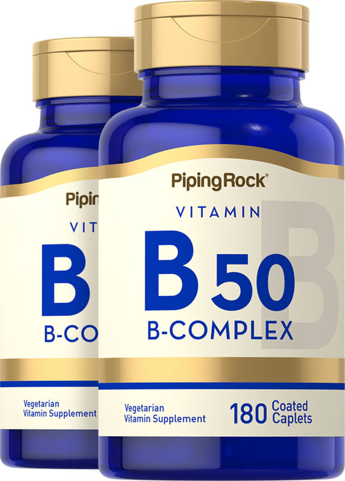 Complexe B Vitamine B-50,  180 Petits comprimés enrobés 2 Bouteilles