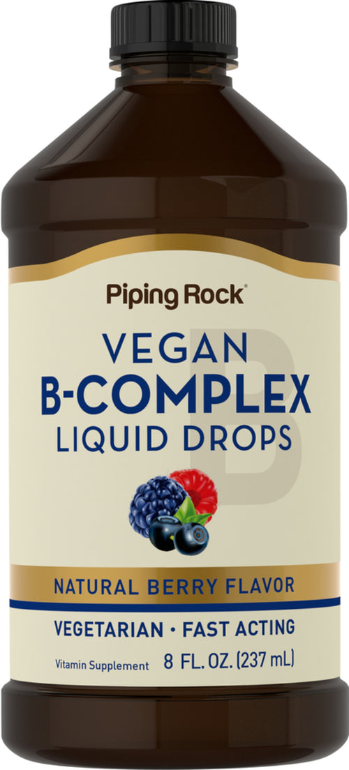 B-Complex Liquid Vegan (Natural Berry), 8 fl.oz (237 mL) Bottle