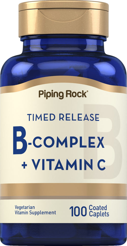 B-Complex plus Vitamin C Timed Release, 100 Coated Caplets Bottle