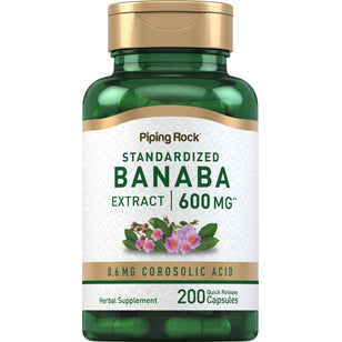 Banaba ekstrakt (0,6 mg corosolsyre) 600 mg 200 Kapsler for hurtig frigivelse     