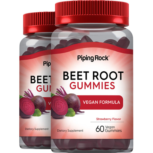 Beet Root (Strawberry), 60 Vegan Gummies, 2  Bottles