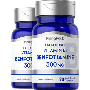 Benfotiamine (Fat Soluble Vitamin B-1), 300 mg, 90 Quick Release Capsules, 2  Bottles