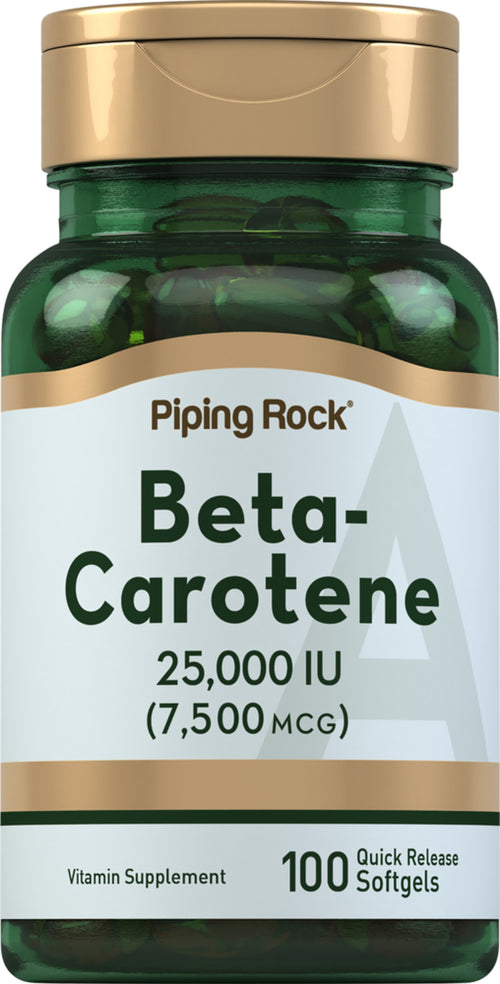 Бета-каротин (витамин А ) 25,000 МЕ 100 Быстрорастворимые гелевые капсулы     