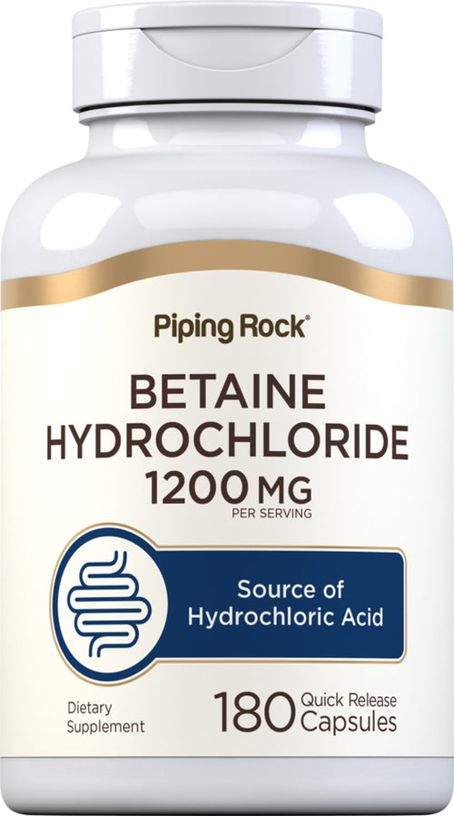 Betain HCl  1200 mg (pro Portion) 180 Kapseln mit schneller Freisetzung     