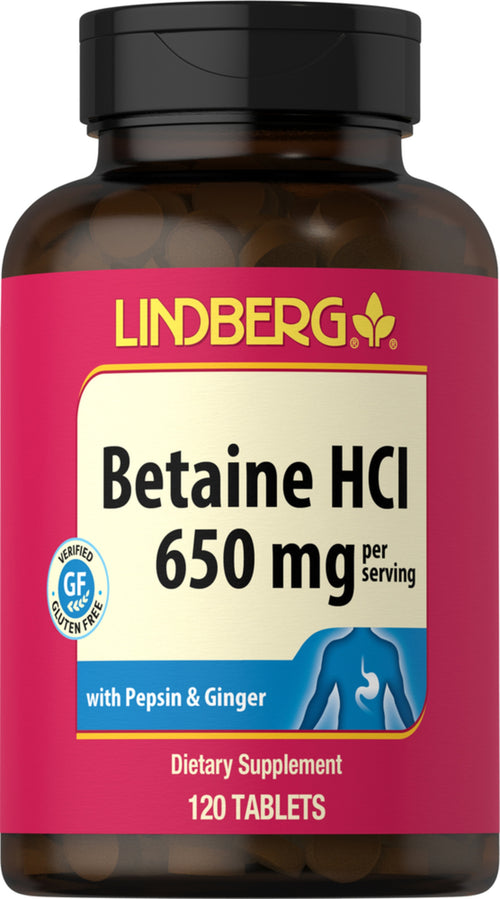 Betain HCl 648 mg mit Pepsin-Aktivität 120 Vegetarische Kapseln       