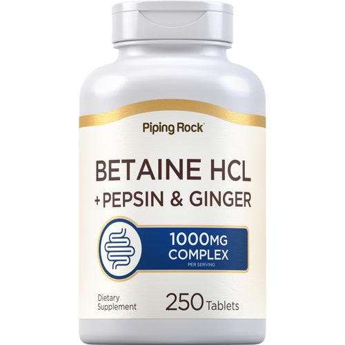 Betaine HCL + Pepsin & Ginger, 250 Tablets
