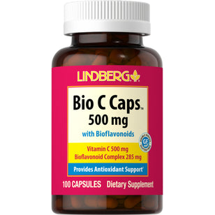 Bio C-kapsler af 500 mg med bioflavonoider 100 Kapsler       