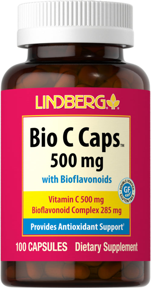 Gélules de vitamine C bio de 500 mg avec bioflavonoïdes 100 Gélules       
