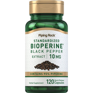 Bioperine verbetert voedingsstofopname 10 mg 120 Snel afgevende capsules     