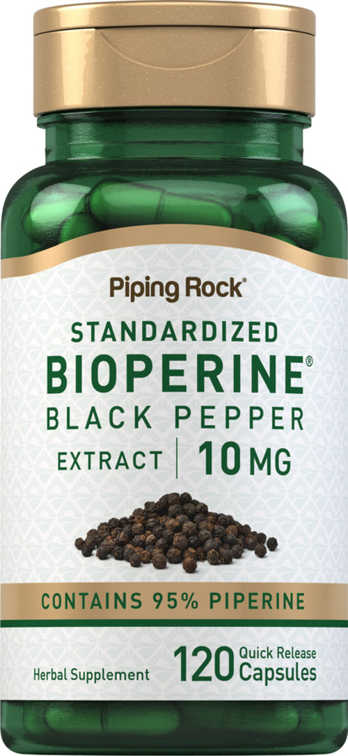 Piperiini tehostaa ravinteiden imeytymistä 10 mg 120 Pikaliukenevat kapselit     