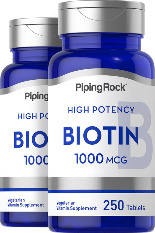 Biotine,  1000 mcg 250 Comprimés 2 Bouteilles