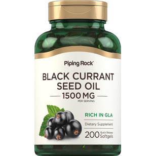 Óleo de sementes de groselha preta  1500 mg (por dose) 200 Gels de Rápida Absorção     