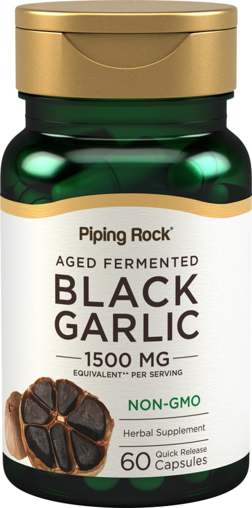 Schwarzer Knoblauch 1500 mg (pro Portion) 60 Kapseln mit schneller Freisetzung     