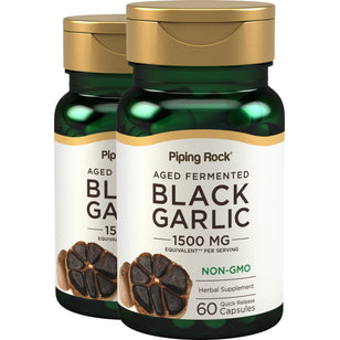 Black Garlic, 1500 mg (per serving), 60 Quick Release Capsules, 2  Bottles