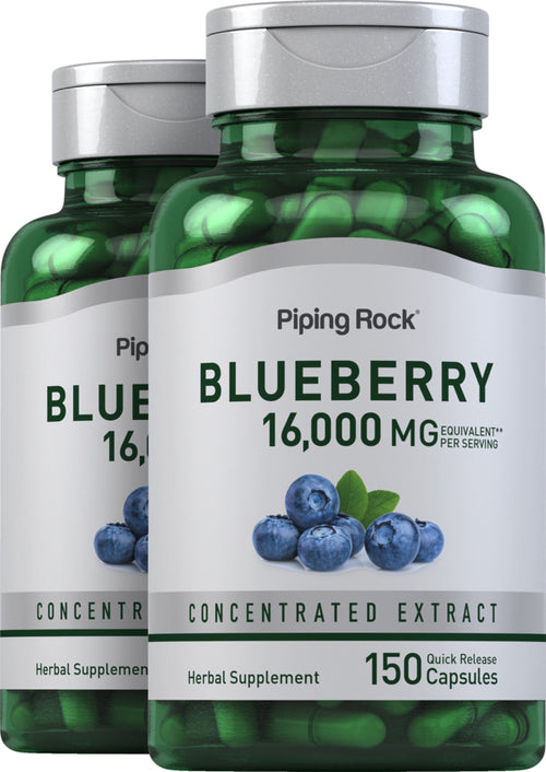 Bleuet,  16,000 mg (par portion) 150 Gélules à libération rapide 2 Bouteilles