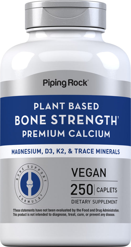 Knochenstärke Algen (pflanzliches Kalzium) Plus D3 1000 IU (pro Portion) 250 Vegane Kapseln       