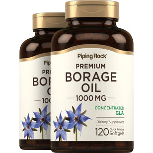 Borage Oil (GLA), 1000 mg, 120 Quick Release Softgels, 2  Bottles