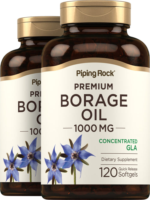 Borage Oil (GLA), 1000 mg, 120 Quick Release Softgels, 2  Bottles