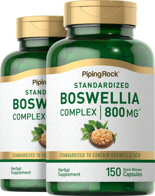 Complexe standard de Boswellia Serrata,  800 mg 150 Gélules à libération rapide 2 Bouteilles