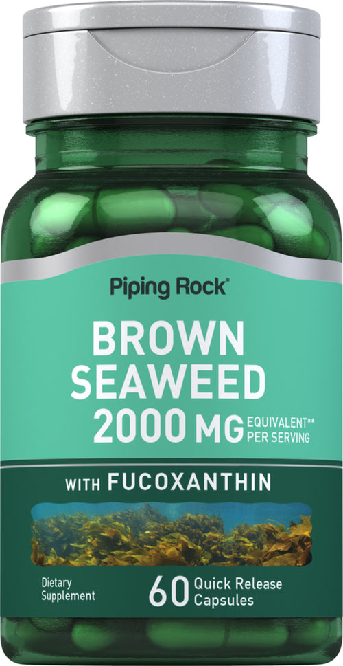 Algas castanhas Plus (Wakame) 2000 mg (por dose) 60 Cápsulas de Rápida Absorção     