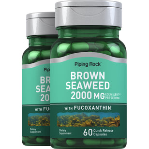 Algues brunes Plus (Wakame),  2000 mg (par portion) 60 Gélules à libération rapide 2 Bouteilles
