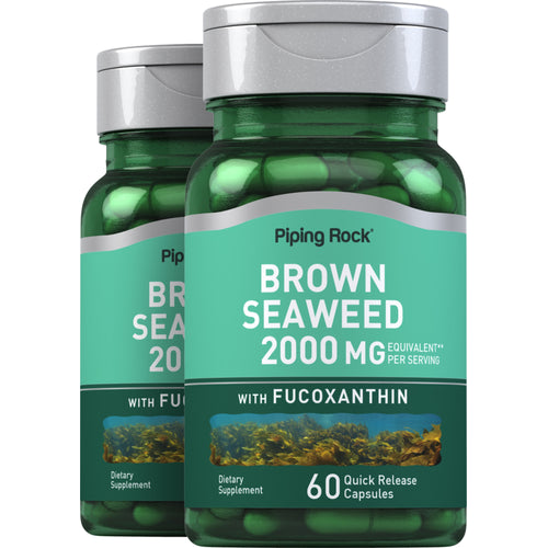 Brown Seaweed Plus (Wakame), 2000 mg (per serving), 60 Quick Release Capsules, 2  Bottles